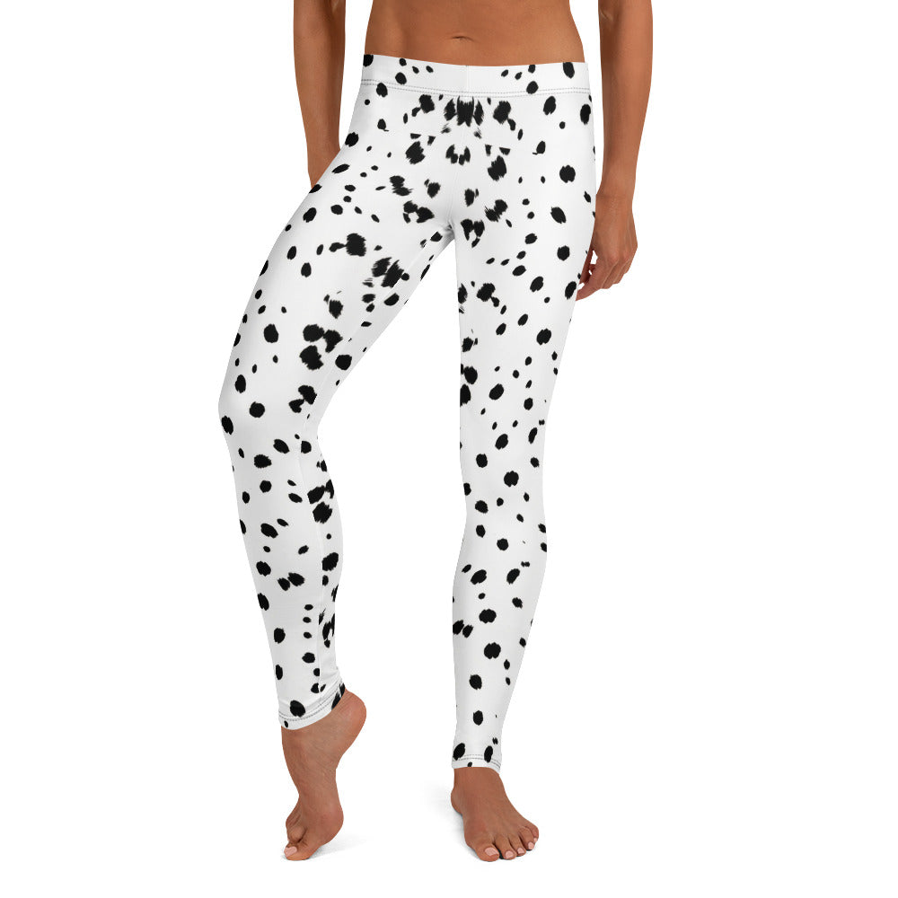 Personalisierte Damen Sportleggings Dalmatiner Muster Weiß Schwarz Fitness Yoga Leggings A343
