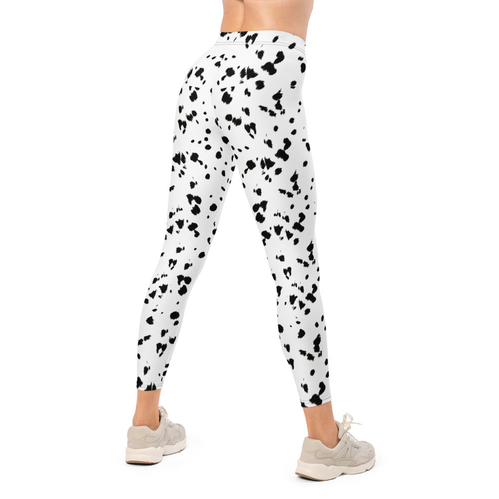 Personalisierte Damen Sportleggings Dalmatiner Muster Weiß Schwarz Fitness Yoga Leggings A343