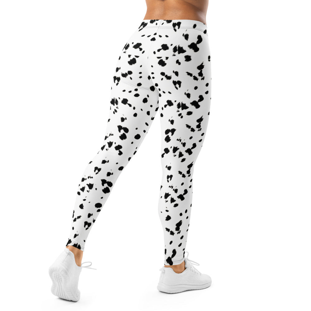 Personalisierte Damen Sportleggings Dalmatiner Muster Weiß Schwarz Fitness Yoga Leggings A343