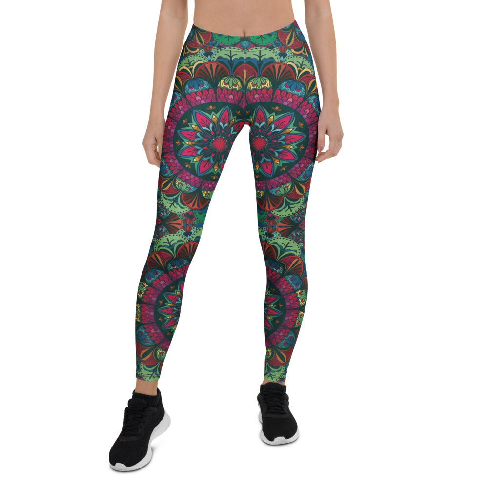 Personalisierte Damen Sportleggings Mandala Muster Bunt Fitness Yoga Leggings Boho Style Z864
