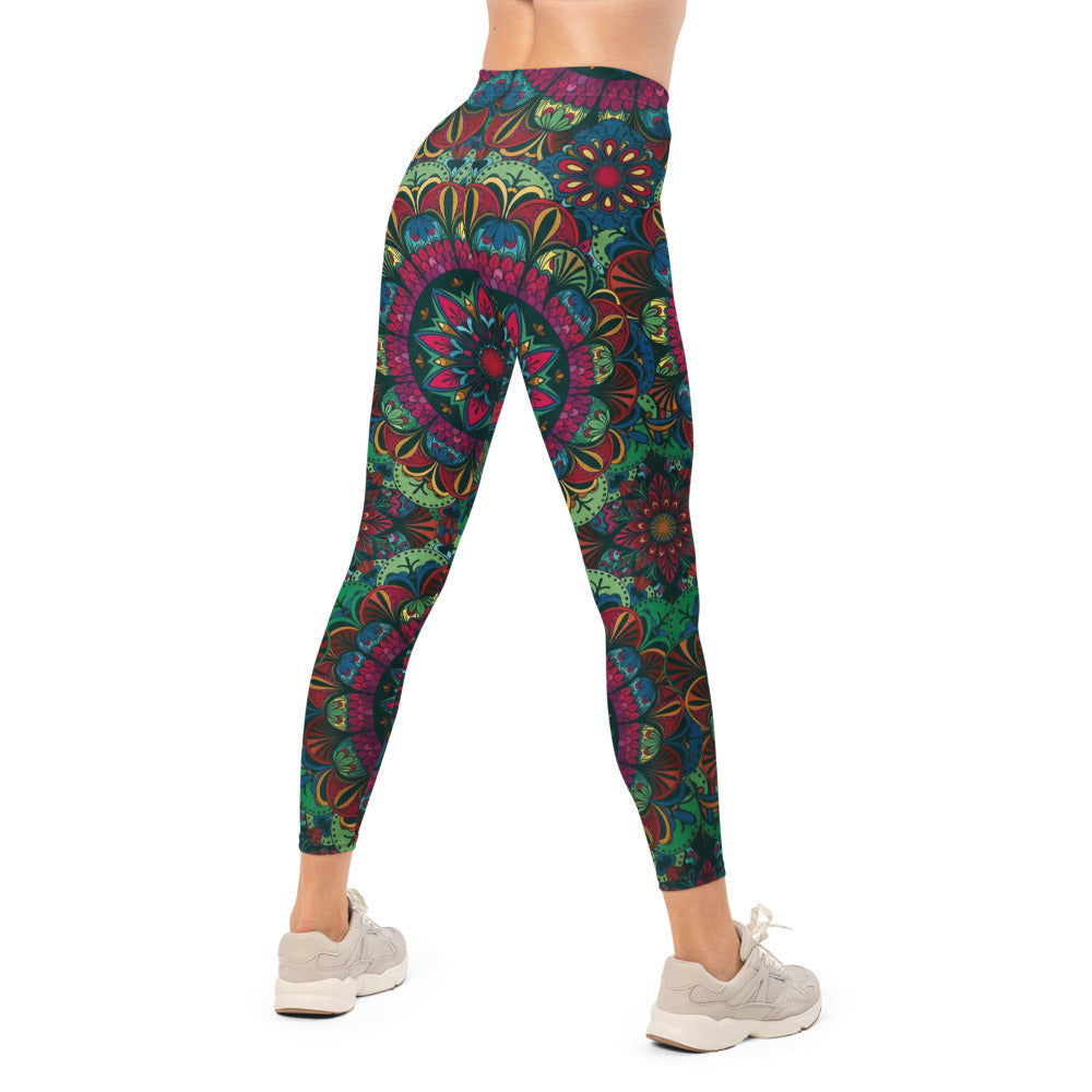 Personalisierte Damen Sportleggings Mandala Muster Bunt Fitness Yoga Leggings Boho Style Z864