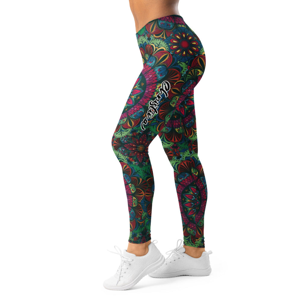 Personalisierte Damen Sportleggings Mandala Muster Bunt Fitness Yoga Leggings Boho Style Z864