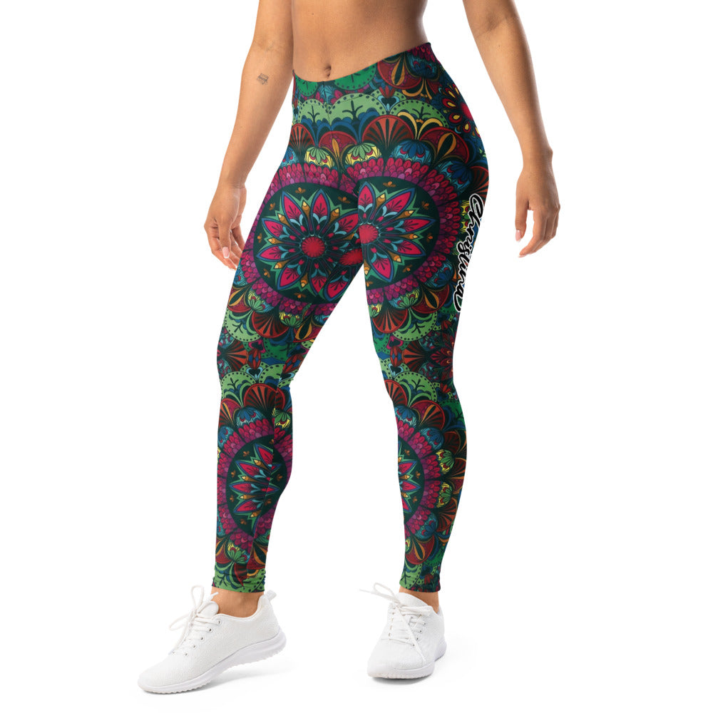 Personalisierte Damen Sportleggings Mandala Muster Bunt Fitness Yoga Leggings Boho Style Z864