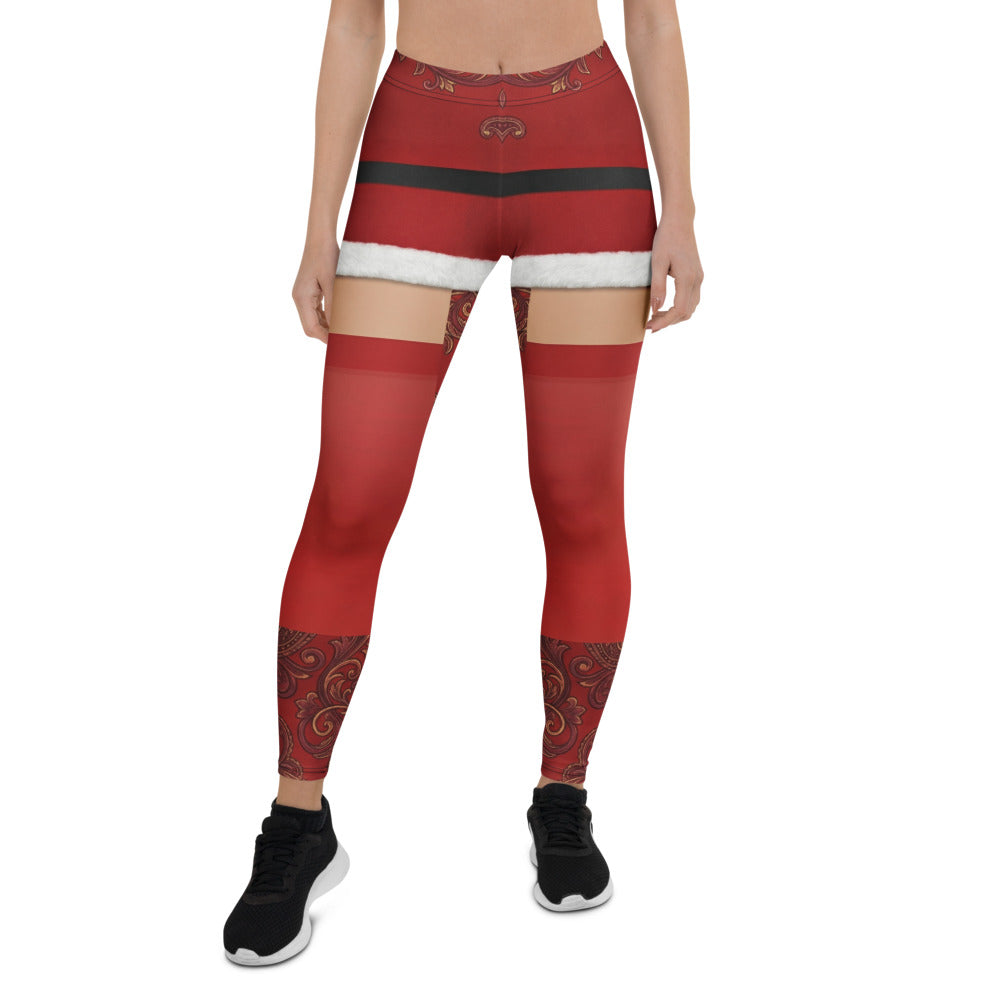 Personalisierte Damen Sportleggings Weihnachten Rot Weihnachtsmann Design Fitness Leggings Yoga Hose A651