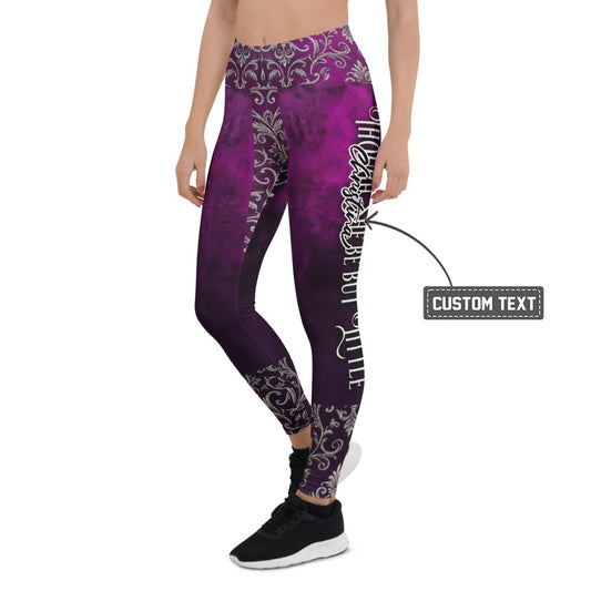 Personalisierte Sportleggings Damen Lila Schwarz Ornament Muster Barock Design Fitness Leggings H985 - XL