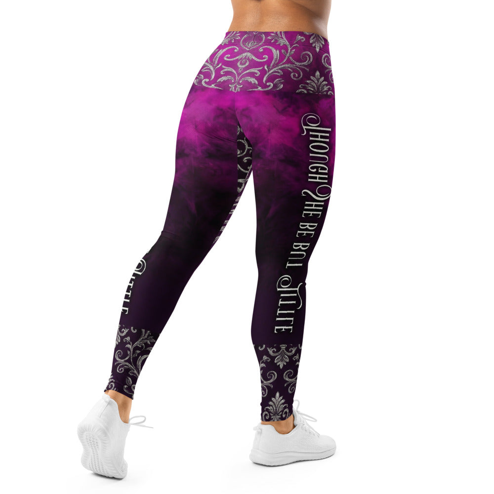 Personalisierte Sportleggings Damen Lila Schwarz Ornament Muster Barock Design Fitness Leggings H985