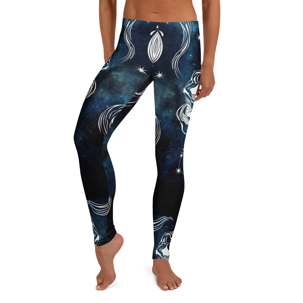 Personalisierte Damen Sportleggings Galaxy Weltraum Design Dunkelblau Fitness Leggings Sternenhimmel Yoga Hose Blickdicht K403
