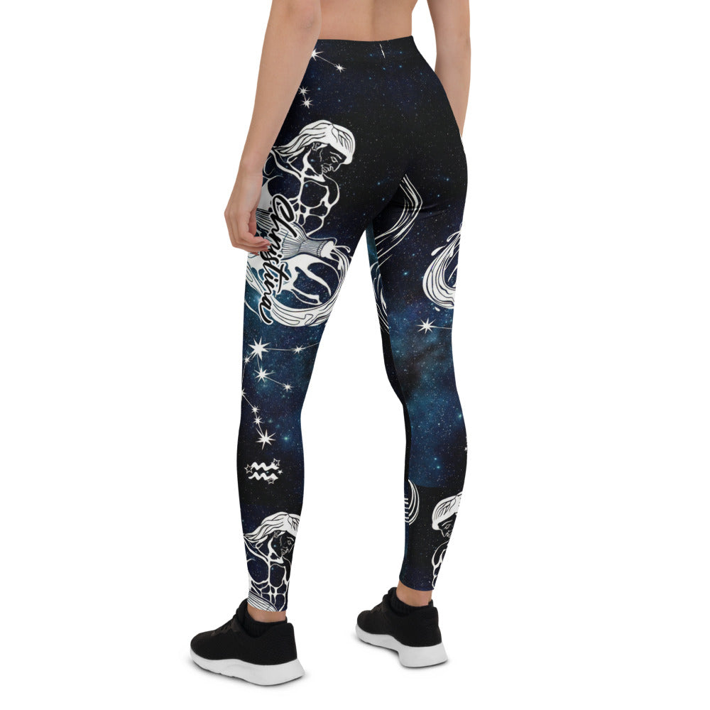 Personalisierte Damen Sportleggings Galaxy Weltraum Design Dunkelblau Fitness Leggings Sternenhimmel Yoga Hose Blickdicht K403