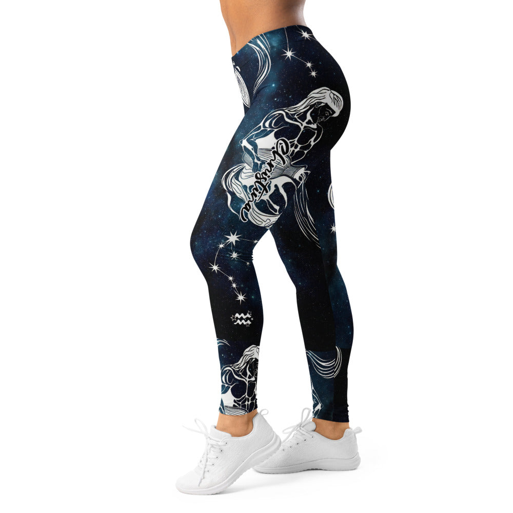 Personalisierte Damen Sportleggings Galaxy Weltraum Design Dunkelblau Fitness Leggings Sternenhimmel Yoga Hose Blickdicht K403