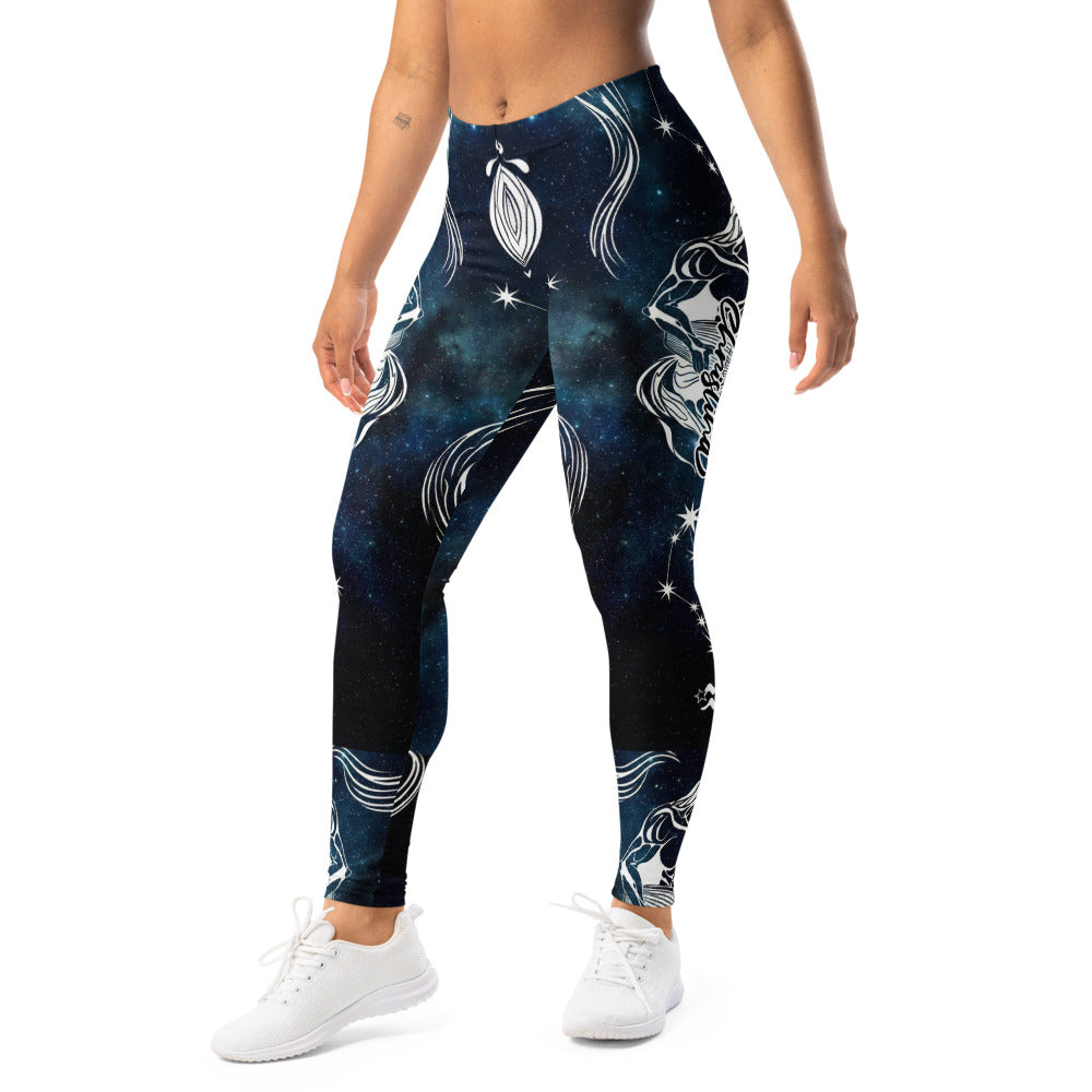 Personalisierte Damen Sportleggings Galaxy Weltraum Design Dunkelblau Fitness Leggings Sternenhimmel Yoga Hose Blickdicht K403