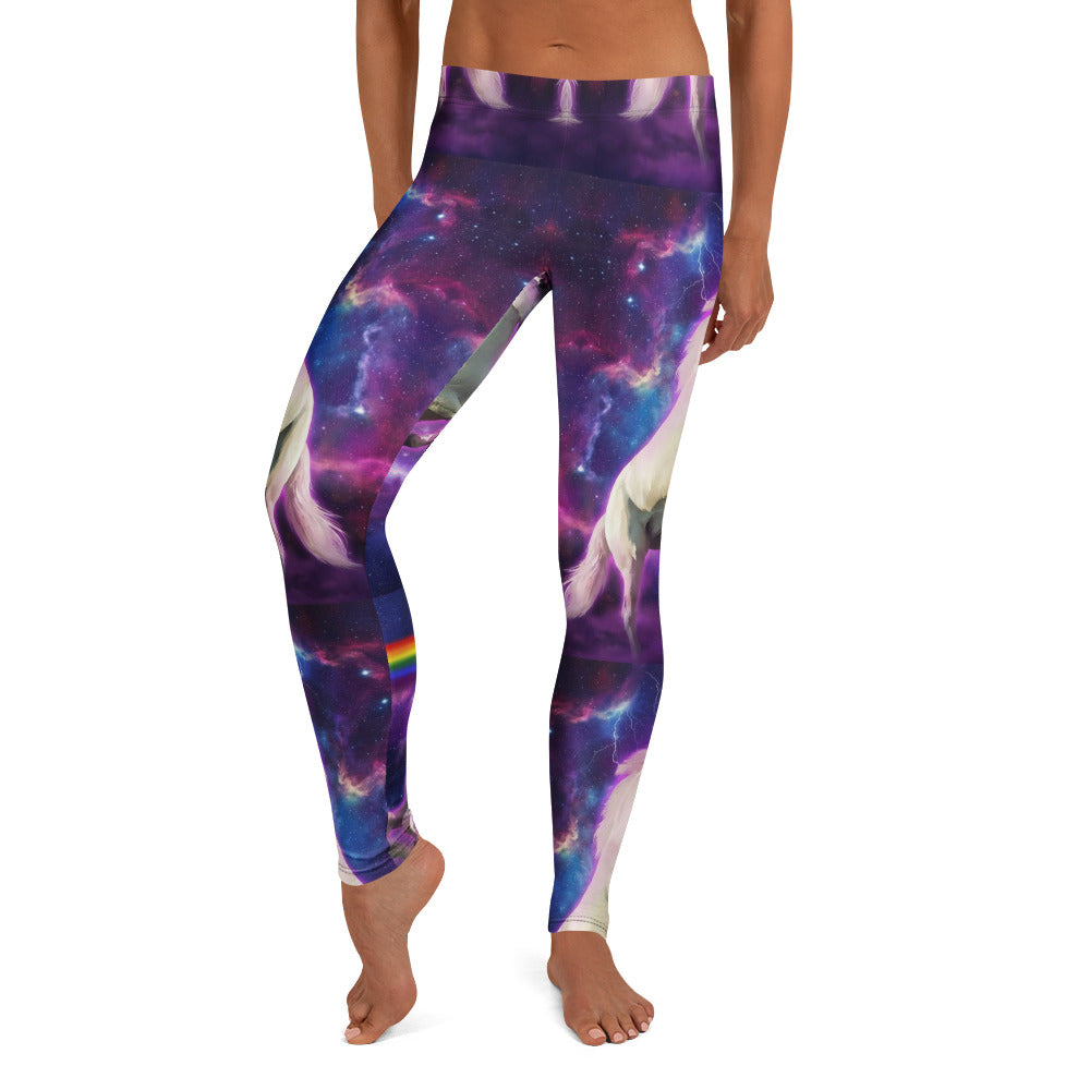 Personalisierte Damen Sportleggings Einhorn Galaxy Design Lila Blau Fitness Yoga Leggings T188