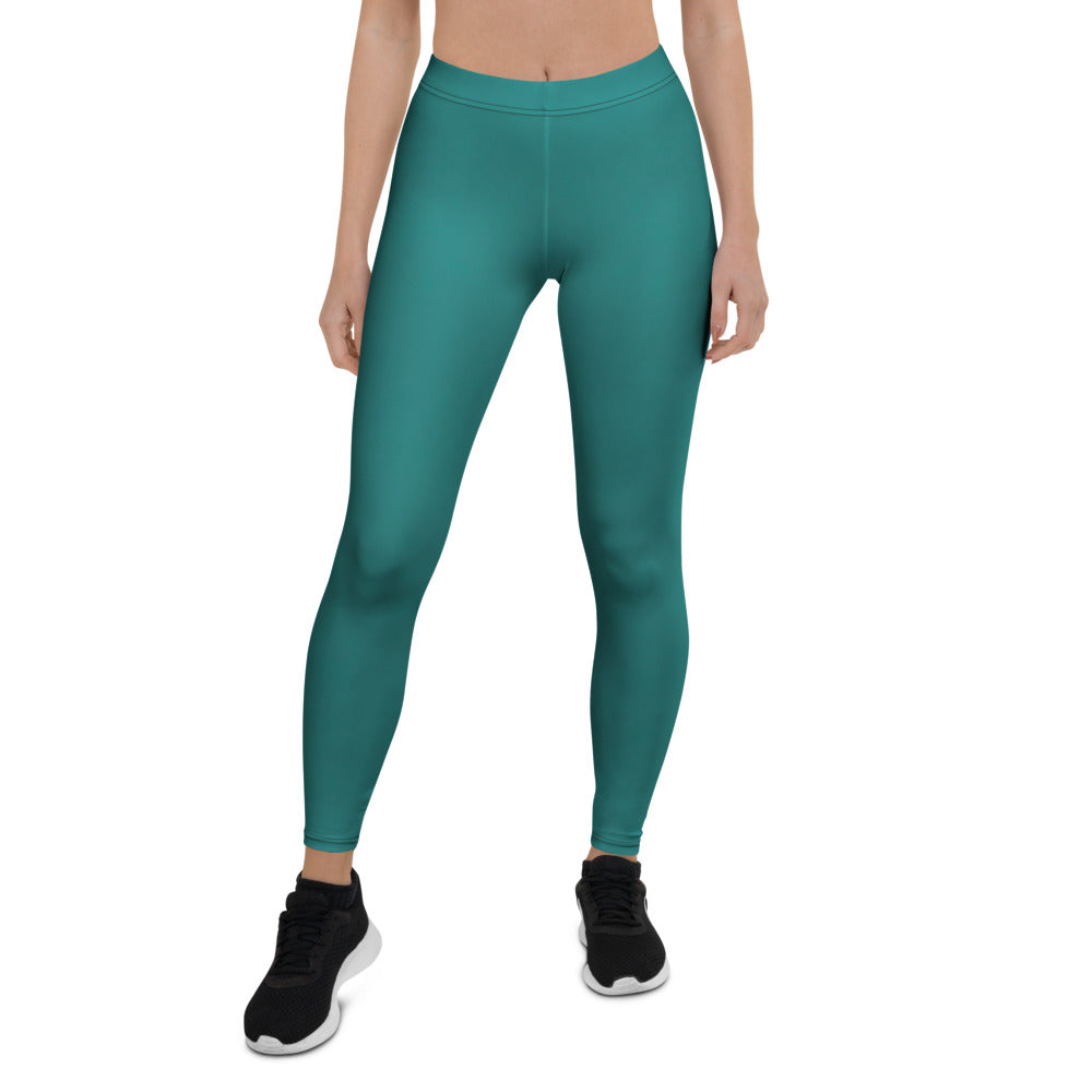 Personalisierte Damen Sportleggings Petrol Dunkeltürkis Fitness Leggings mit Schriftzug Yoga Hose X556