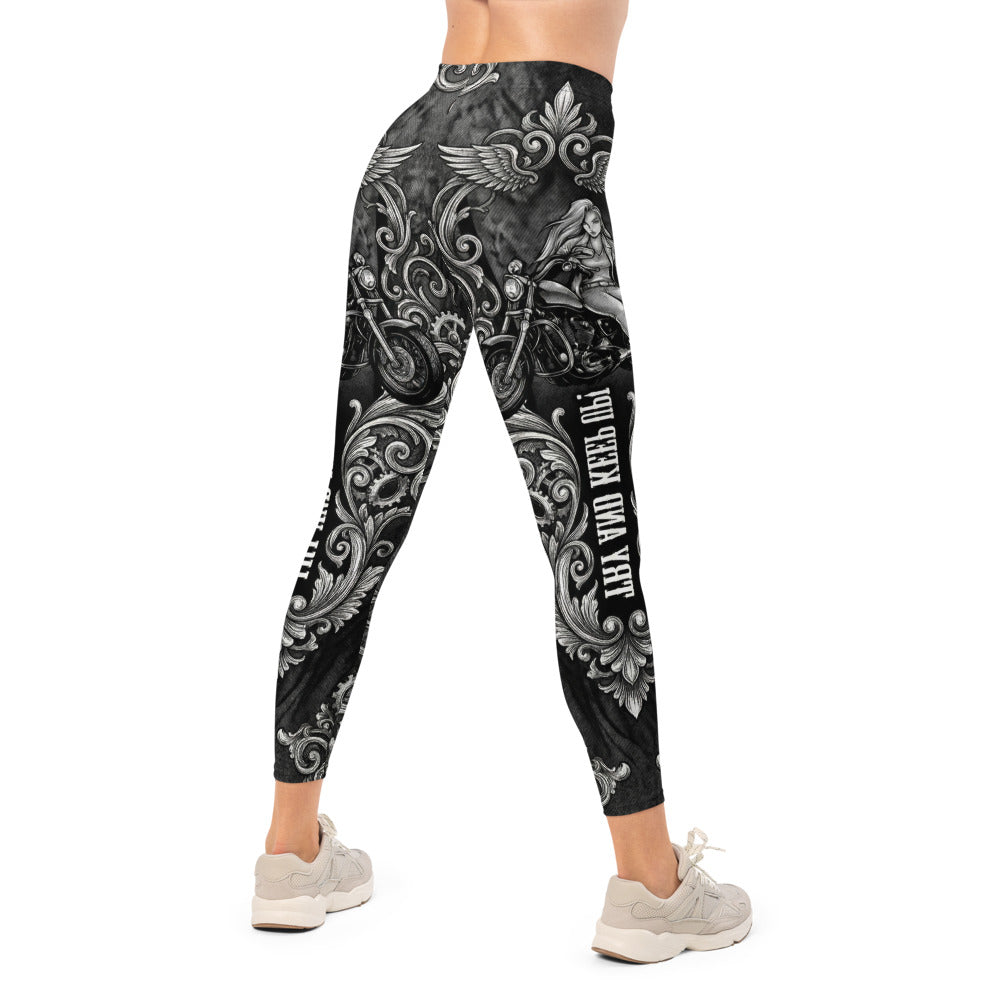 Personalisierte Damen Sportleggings Steampunk Barock Design Schwarz Weiß Ornament Fitness Yoga Leggings J901
