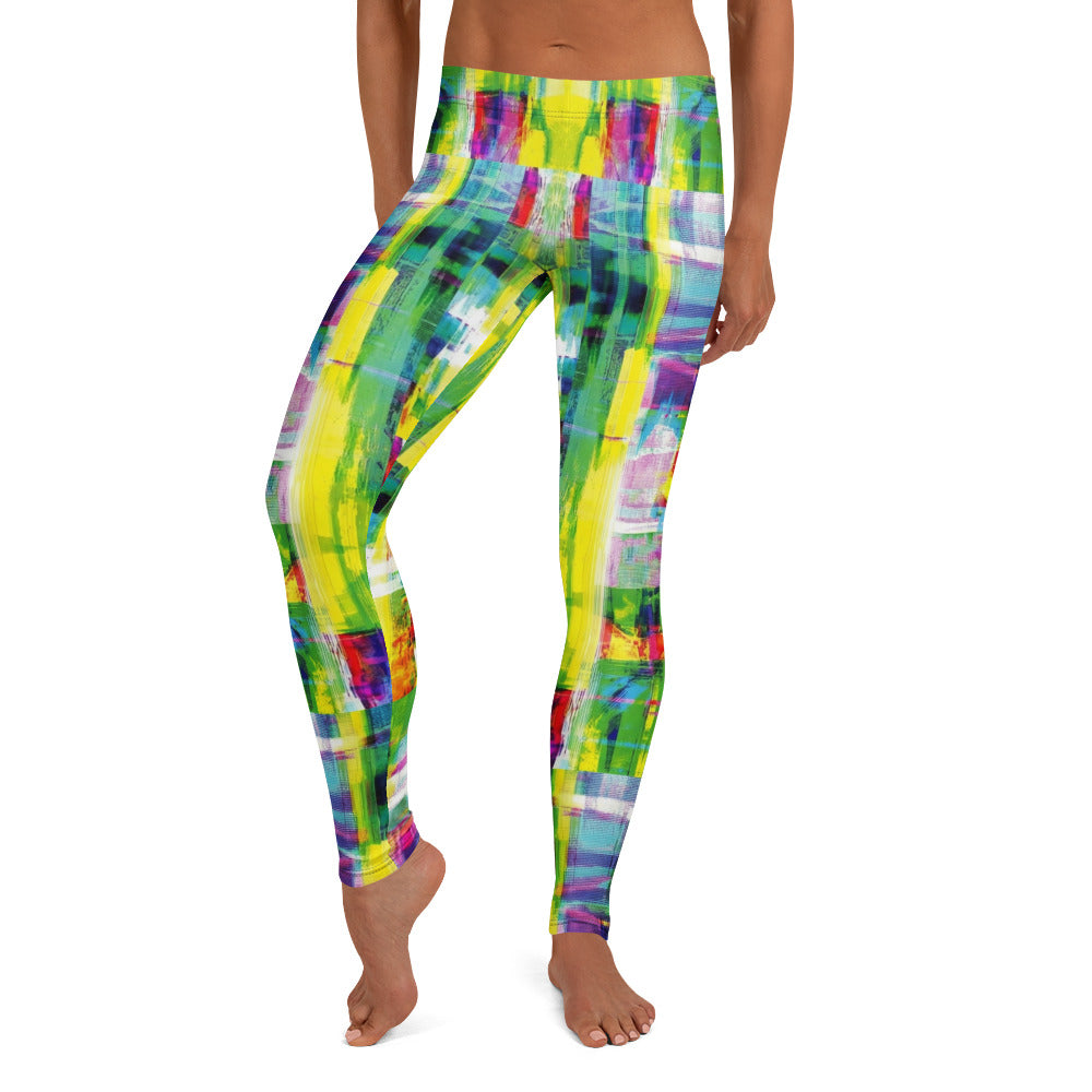 Personalisierte Sportleggings Damen Abstraktes Muster Bunt Fitness Leggings Yoga Hose Mehrfarbig E316
