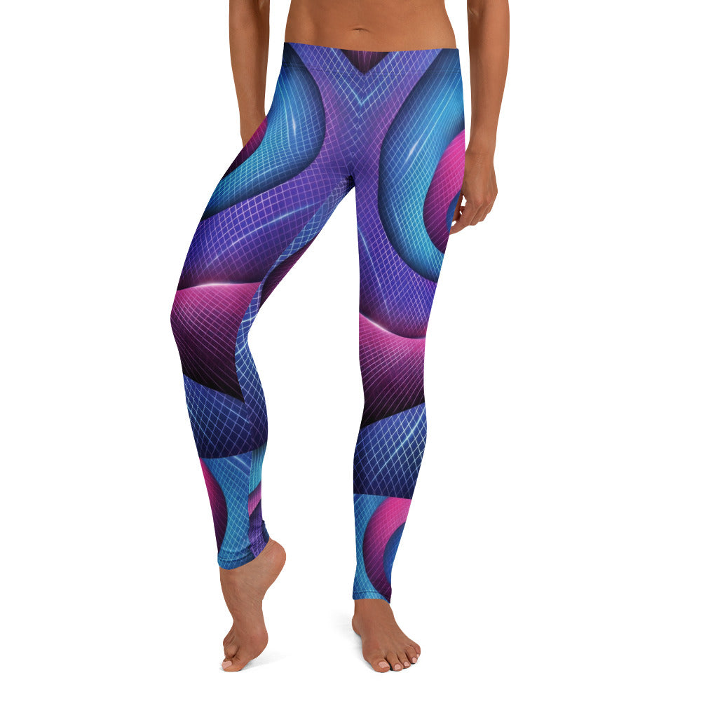 Personalisierte Damen Sportleggings Abstrakt Geometrisches Muster Blau Lila Pink Fitness Leggings Yoga Tights X919