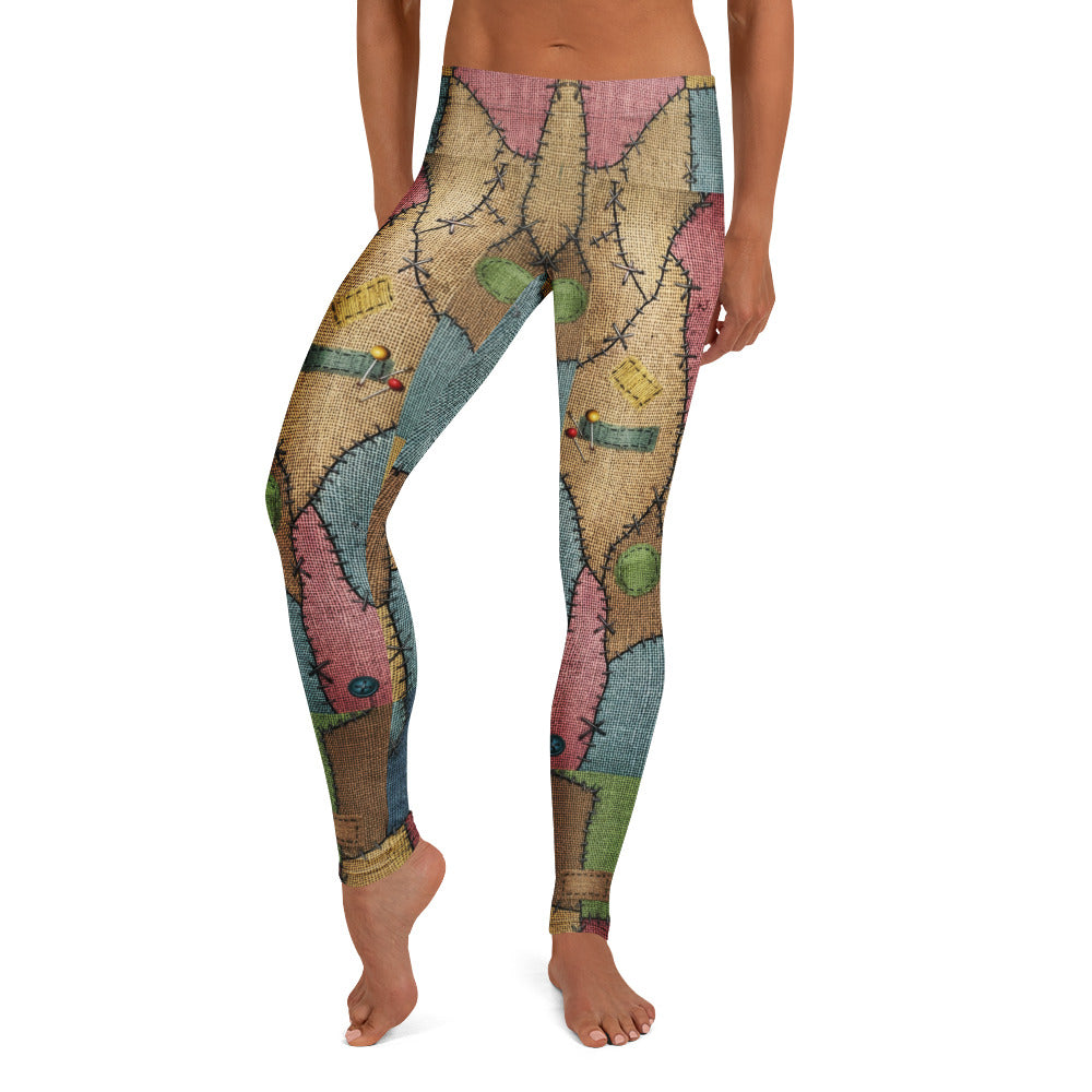 Personalisierte Sportleggings Damen Patchwork Design Bunt Fitness Leggings Ragdoll Optik Yoga Hose P346