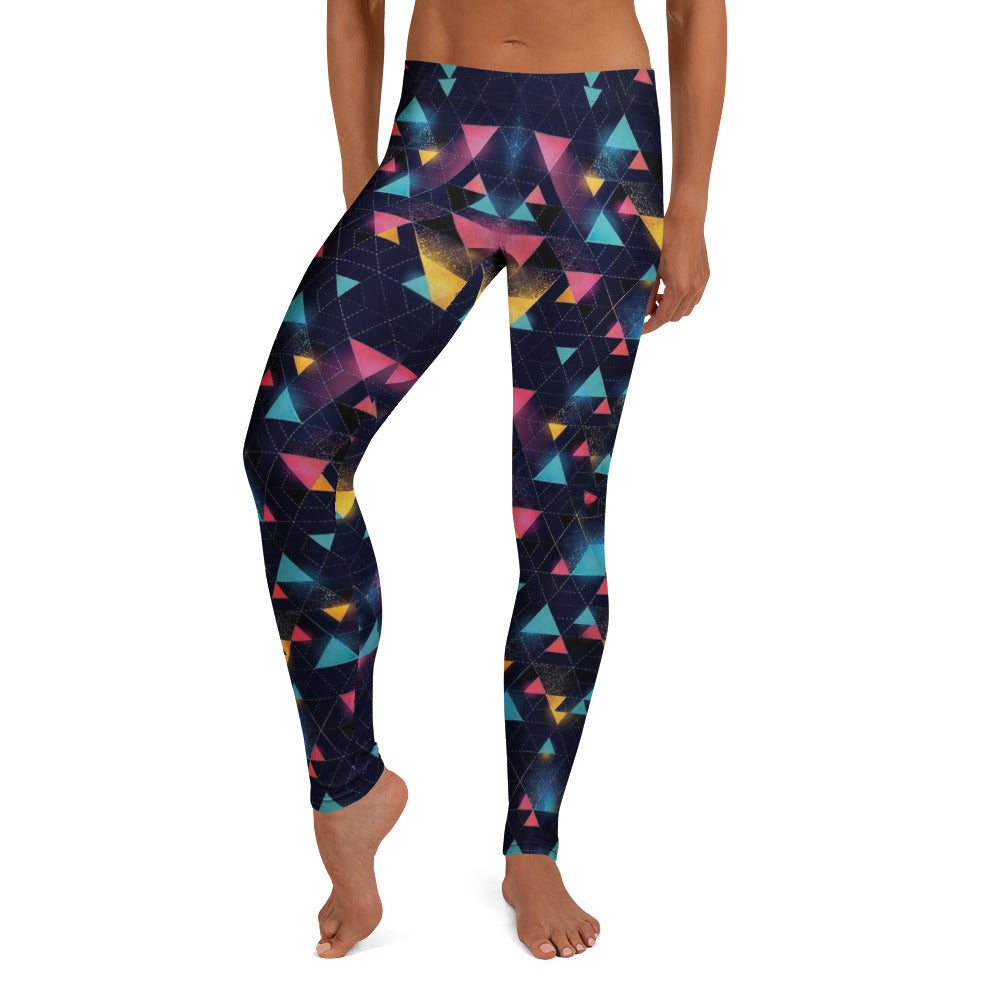 Personalisierte Damen Sportleggings Geometrisches Muster Dreiecke Bunt Abstrakt Fitness Yoga Leggings E374