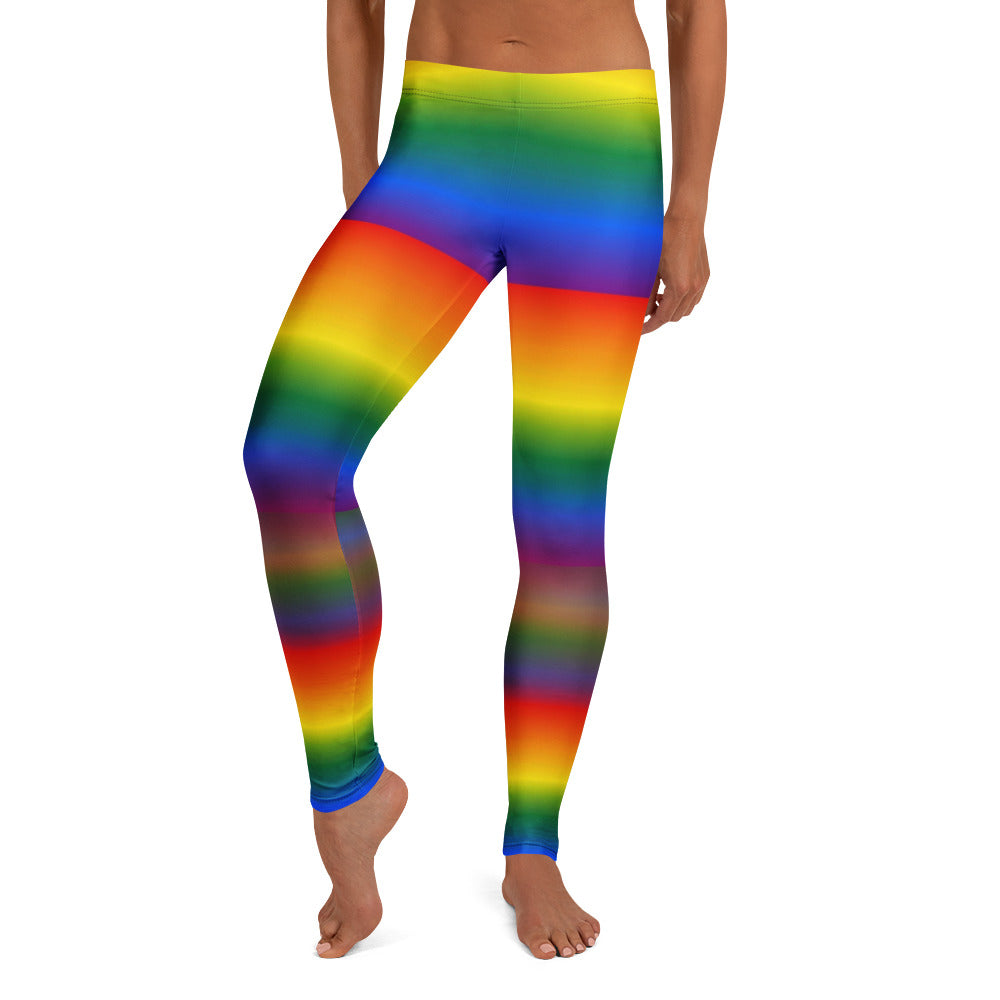 Personalisierte Damen Sportleggings Regenbogen Bunt Gestreift Fitness Leggings Yoga Hose J109