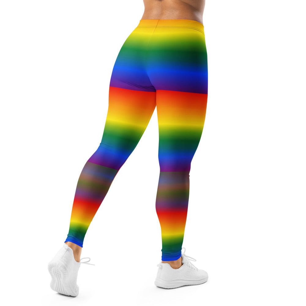 Personalisierte Damen Sportleggings Regenbogen Bunt Gestreift Fitness Leggings Yoga Hose J109