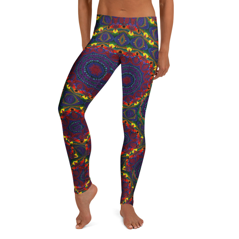 Personalisierte Damen Sportleggings Mandala Muster Bunt Psychedelisch Yoga Fitness Leggings M136