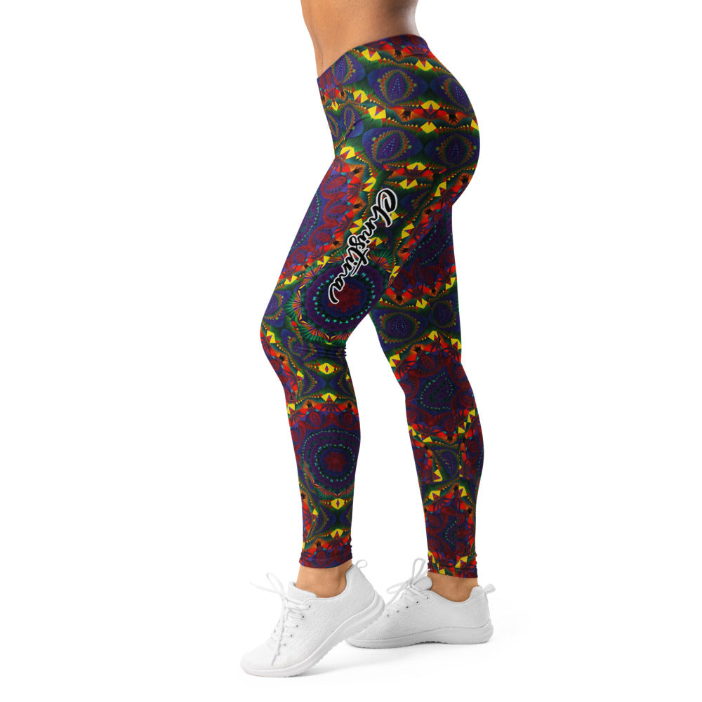 Personalisierte Damen Sportleggings Mandala Muster Bunt Psychedelisch Yoga Fitness Leggings M136