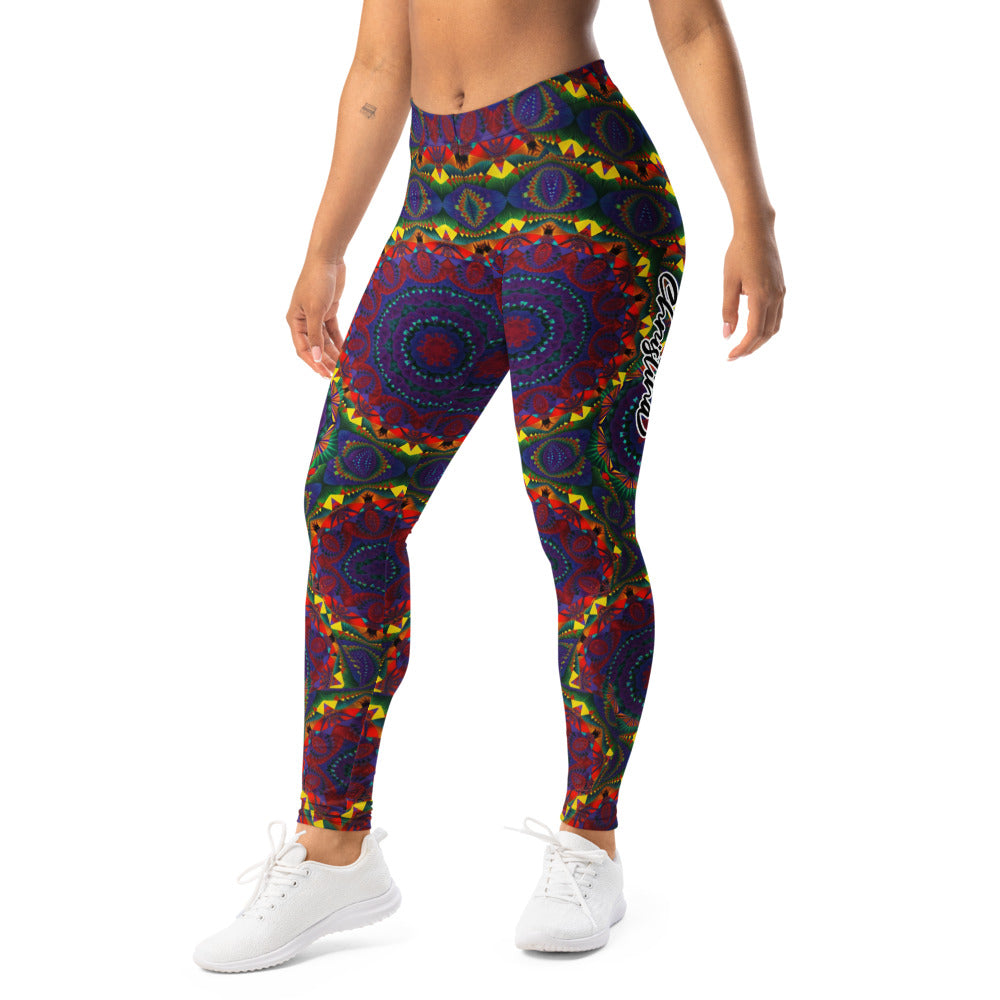 Personalisierte Damen Sportleggings Mandala Muster Bunt Psychedelisch Yoga Fitness Leggings M136