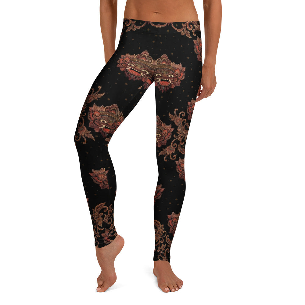 Personalisierte Sportleggings Damen Masken Design Schwarz Rot Fitness Leggings Yoga Hose M084