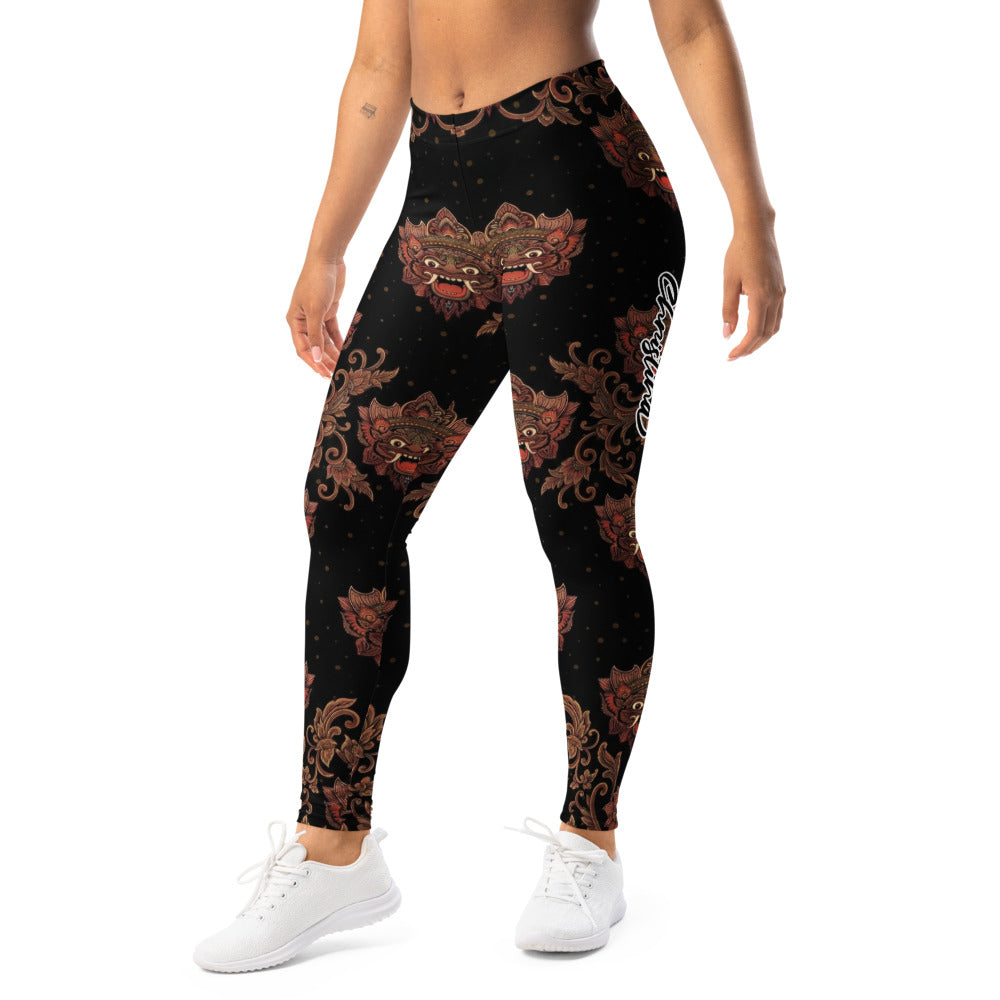 Personalisierte Sportleggings Damen Masken Design Schwarz Rot Fitness Leggings Yoga Hose M084