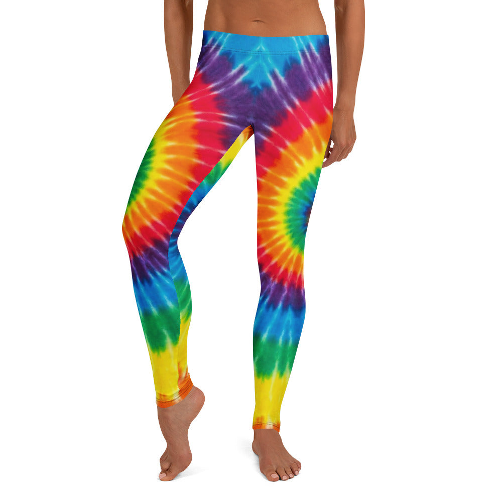 Personalisierte Damen Sportleggings Tie-Dye Regenbogen Design Bunt Fitness Yoga Leggings U293
