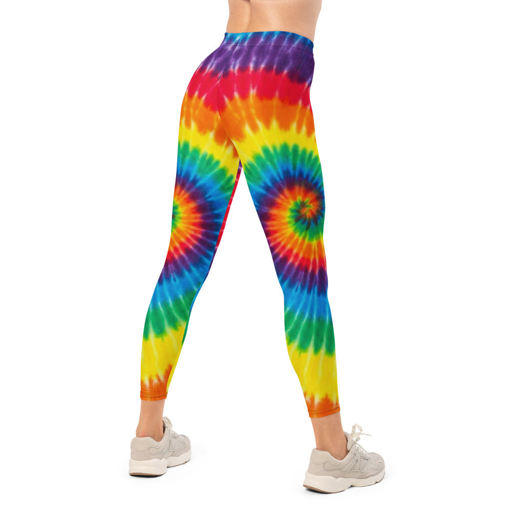 Personalisierte Damen Sportleggings Tie-Dye Regenbogen Design Bunt Fitness Yoga Leggings U293