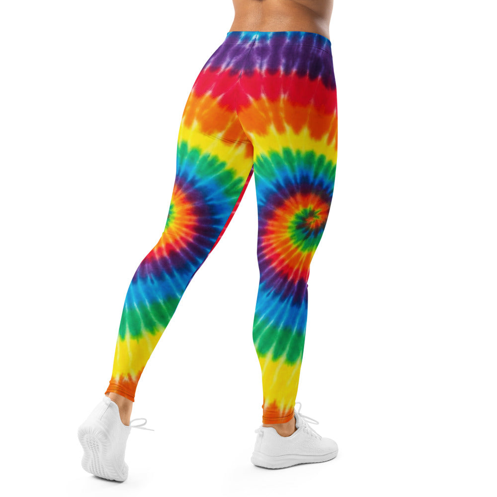Personalisierte Damen Sportleggings Tie-Dye Regenbogen Design Bunt Fitness Yoga Leggings U293