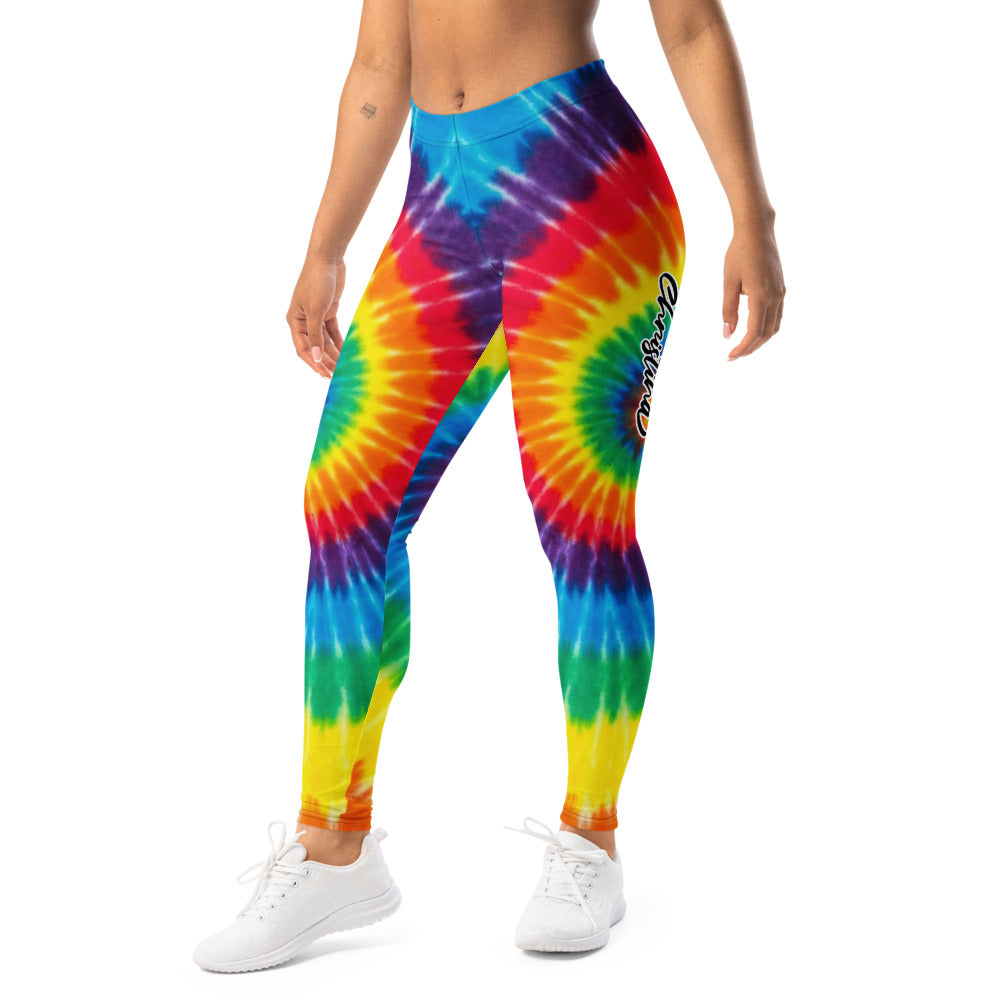 Personalisierte Damen Sportleggings Tie-Dye Regenbogen Design Bunt Fitness Yoga Leggings U293