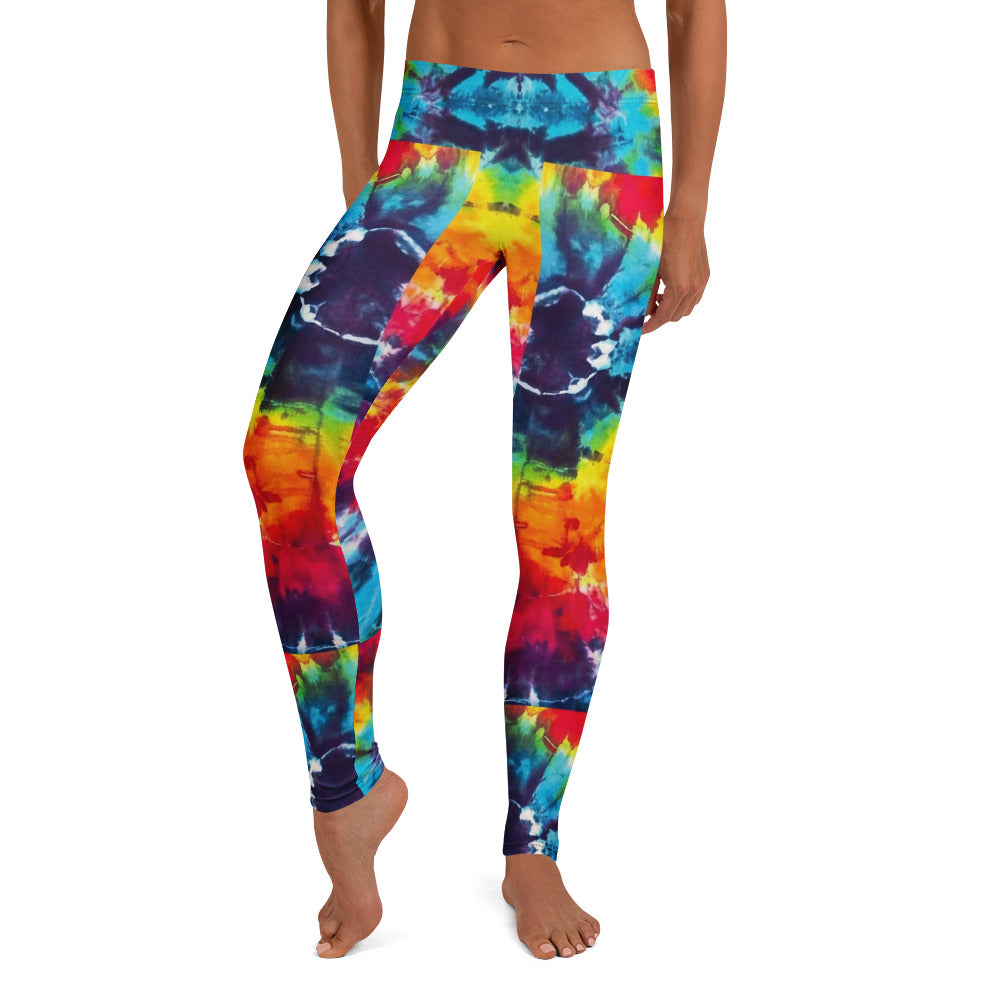 Personalisierte Damen Sportleggings Tie-Dye Muster Bunt Regenbogen Fitness Yoga Leggings T567