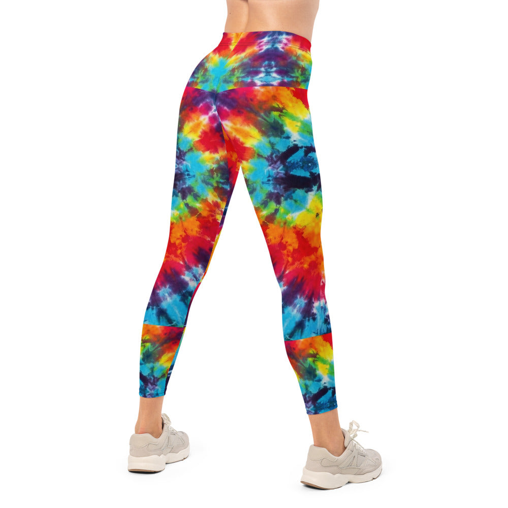Personalisierte Damen Sportleggings Tie-Dye Muster Bunt Regenbogen Fitness Yoga Leggings T567