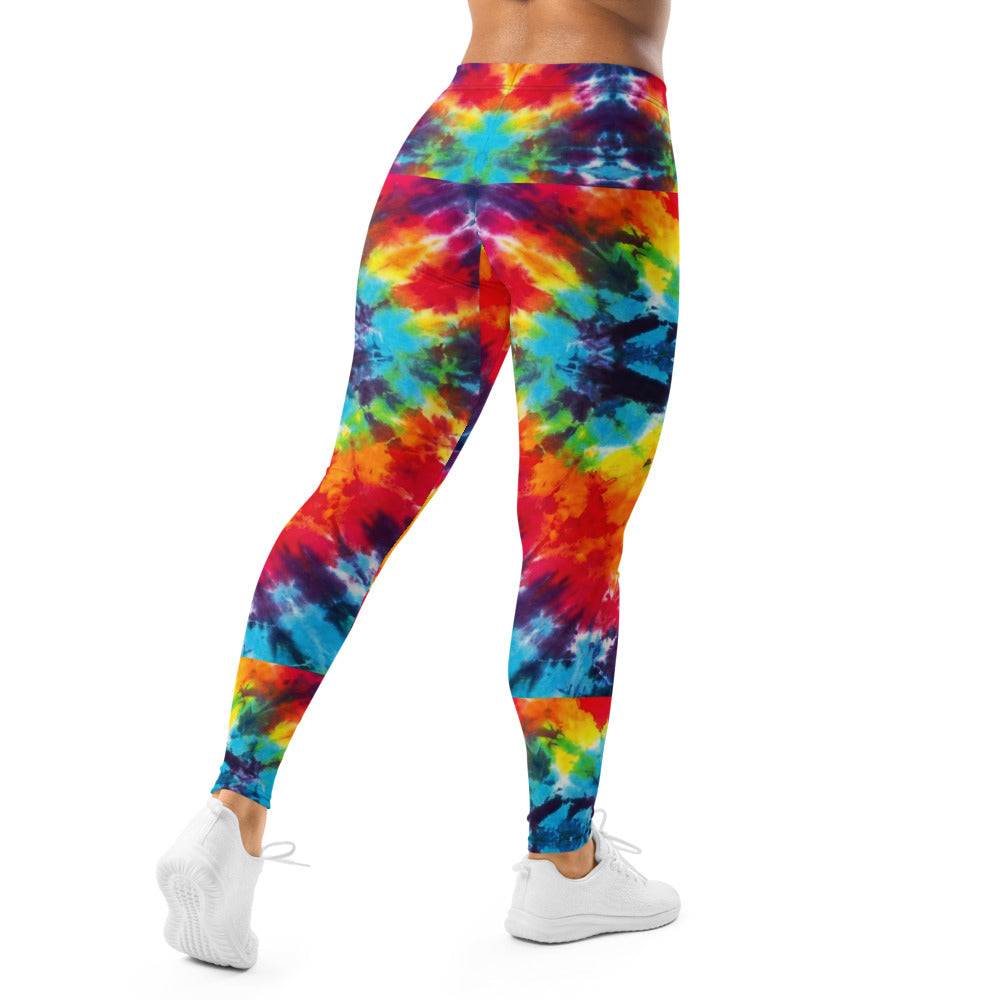 Personalisierte Damen Sportleggings Tie-Dye Muster Bunt Regenbogen Fitness Yoga Leggings T567