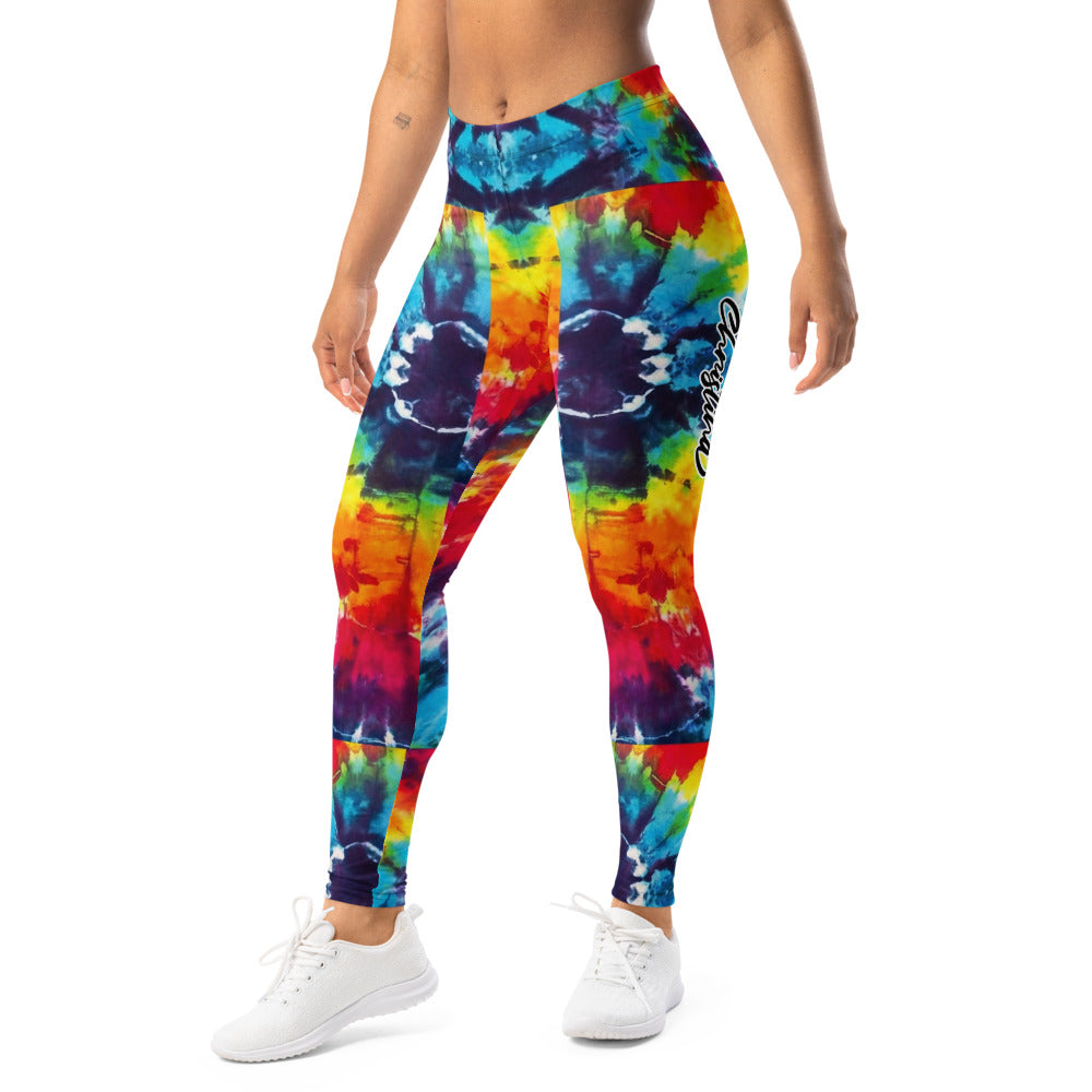 Personalisierte Damen Sportleggings Tie-Dye Muster Bunt Regenbogen Fitness Yoga Leggings T567