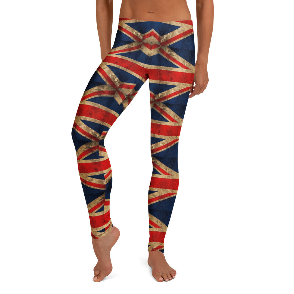 Personalisierte Damen Sportleggings Union Jack Design Großbritannien Flagge Vintage Fitness Leggings L865