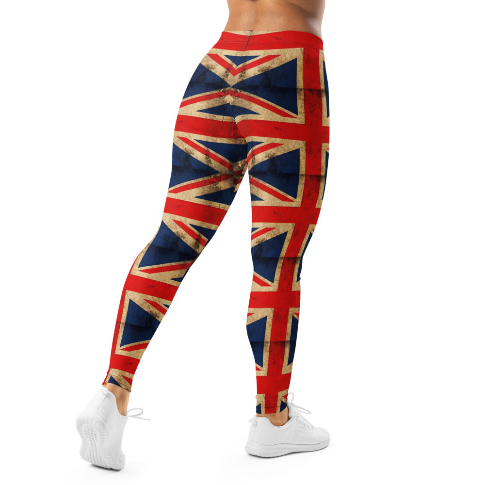 Personalisierte Damen Sportleggings Union Jack Design Großbritannien Flagge Vintage Fitness Leggings L865
