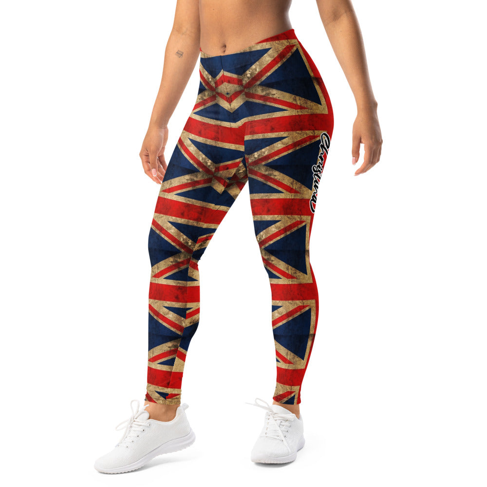 Personalisierte Damen Sportleggings Union Jack Design Großbritannien Flagge Vintage Fitness Leggings L865