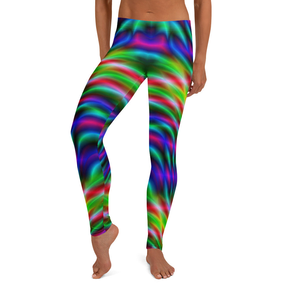 Personalisierte Damen Sportleggings Abstraktes Psychedelisches Muster Mehrfarbig Fitness Yoga Leggings S701