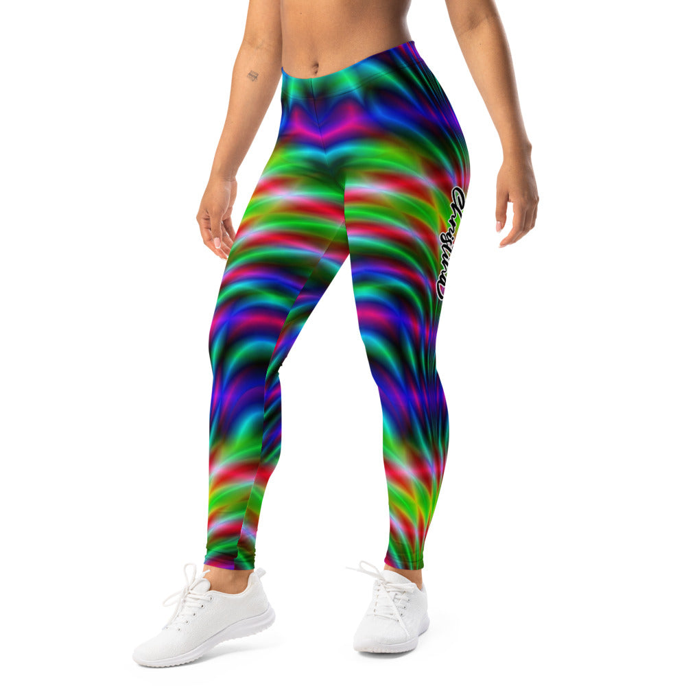 Personalisierte Damen Sportleggings Abstraktes Psychedelisches Muster Mehrfarbig Fitness Yoga Leggings S701