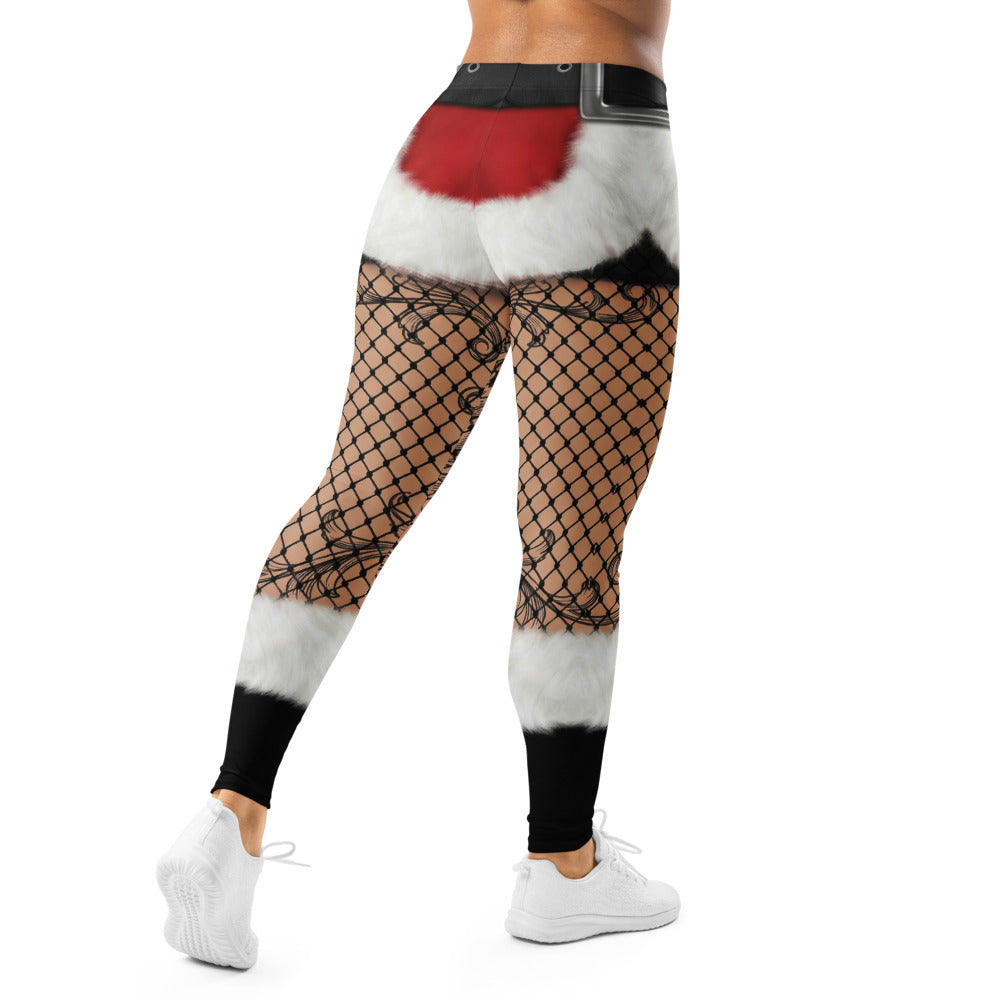 Personalisierte Damen Sportleggings Weihnachten Tattoo Design Netzoptik Rosen Fitness Yoga Hose Rot Schwarz L541