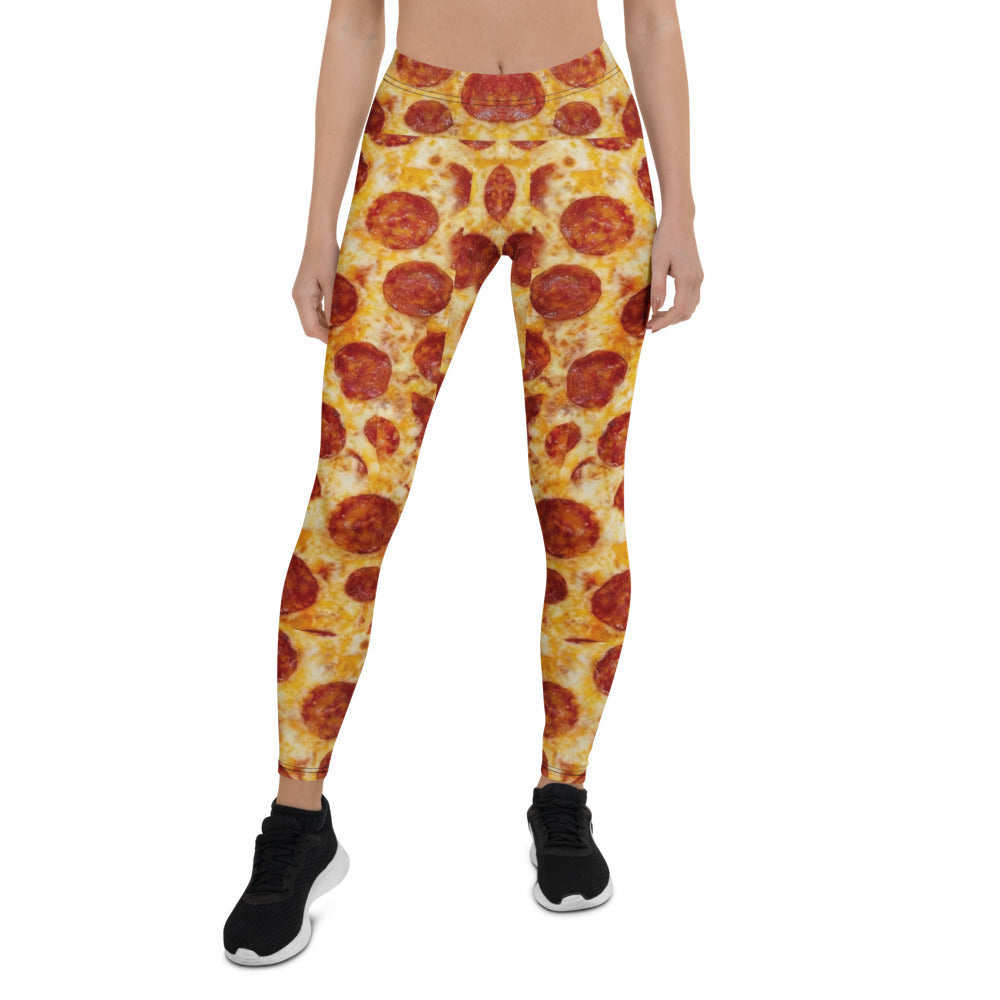 Personalisierte Damen Sportleggings Pizza Muster Bunte Fitness Leggings Yoga Hose Print-Design T878