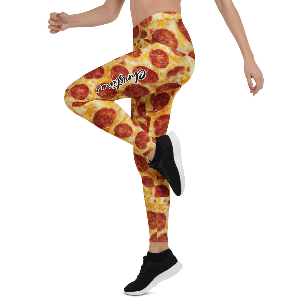 Personalisierte Damen Sportleggings Pizza Muster Bunte Fitness Leggings Yoga Hose Print-Design T878