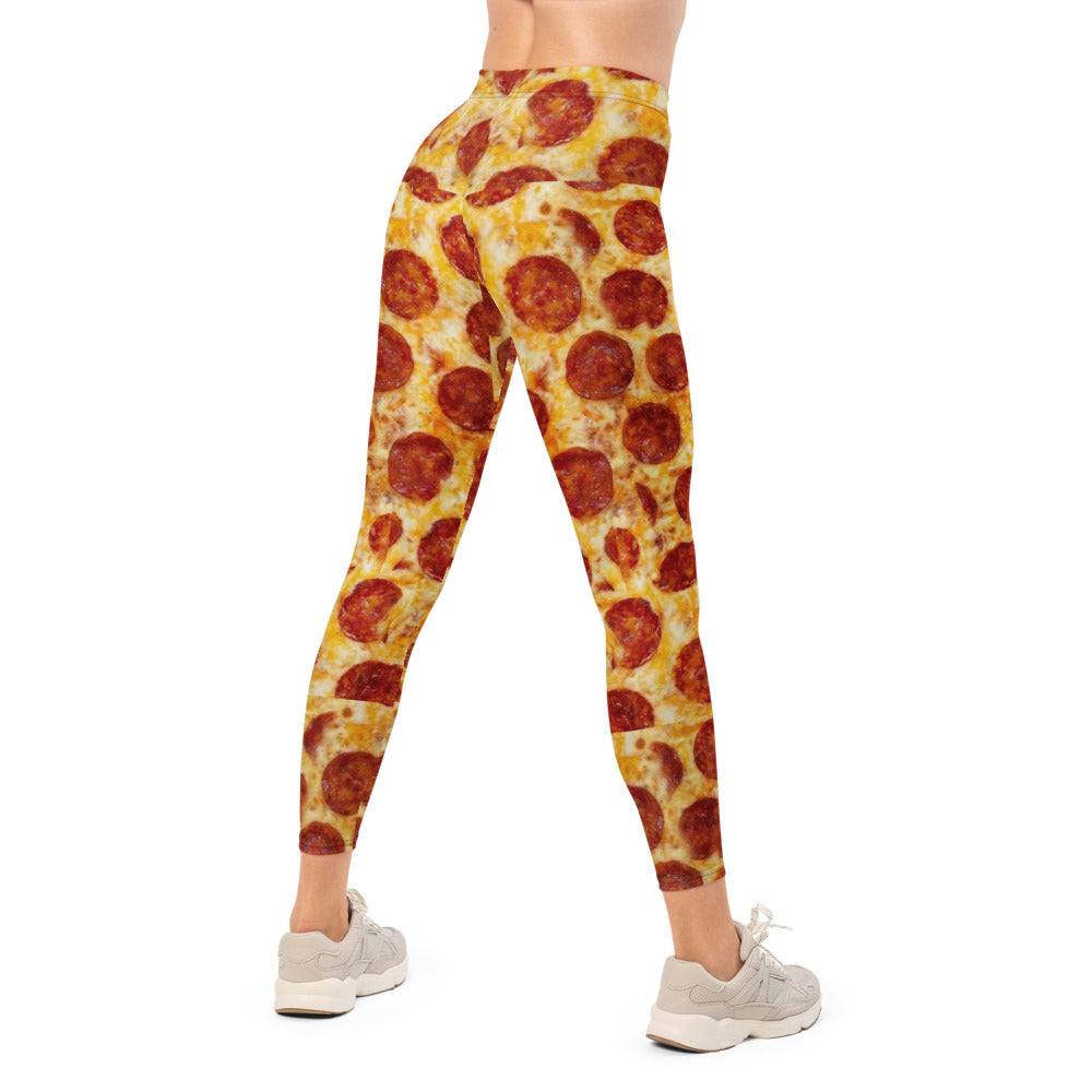 Personalisierte Damen Sportleggings Pizza Muster Bunte Fitness Leggings Yoga Hose Print-Design T878