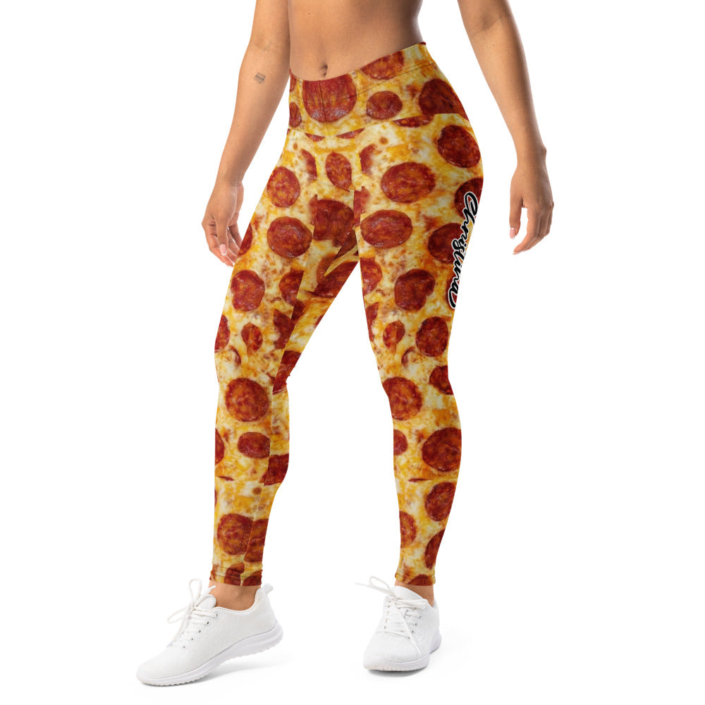 Personalisierte Damen Sportleggings Pizza Muster Bunte Fitness Leggings Yoga Hose Print-Design T878