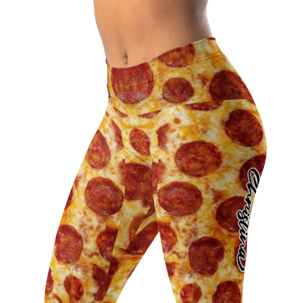 Personalisierte Damen Sportleggings Pizza Muster Bunte Fitness Leggings Yoga Hose Print-Design T878