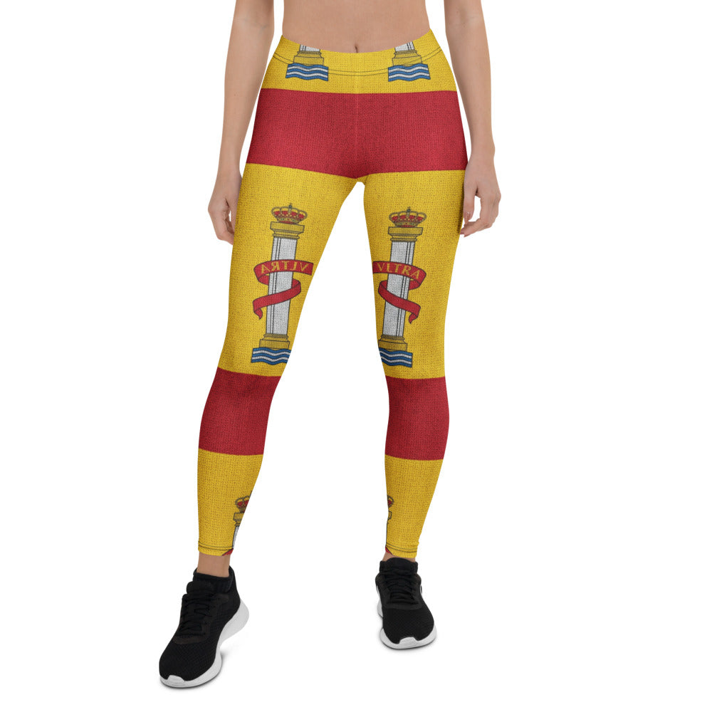 Personalisierte Damen Sportleggings Spanien Flagge Design Rot Gelb Fitness Leggings Yoga Hose N022