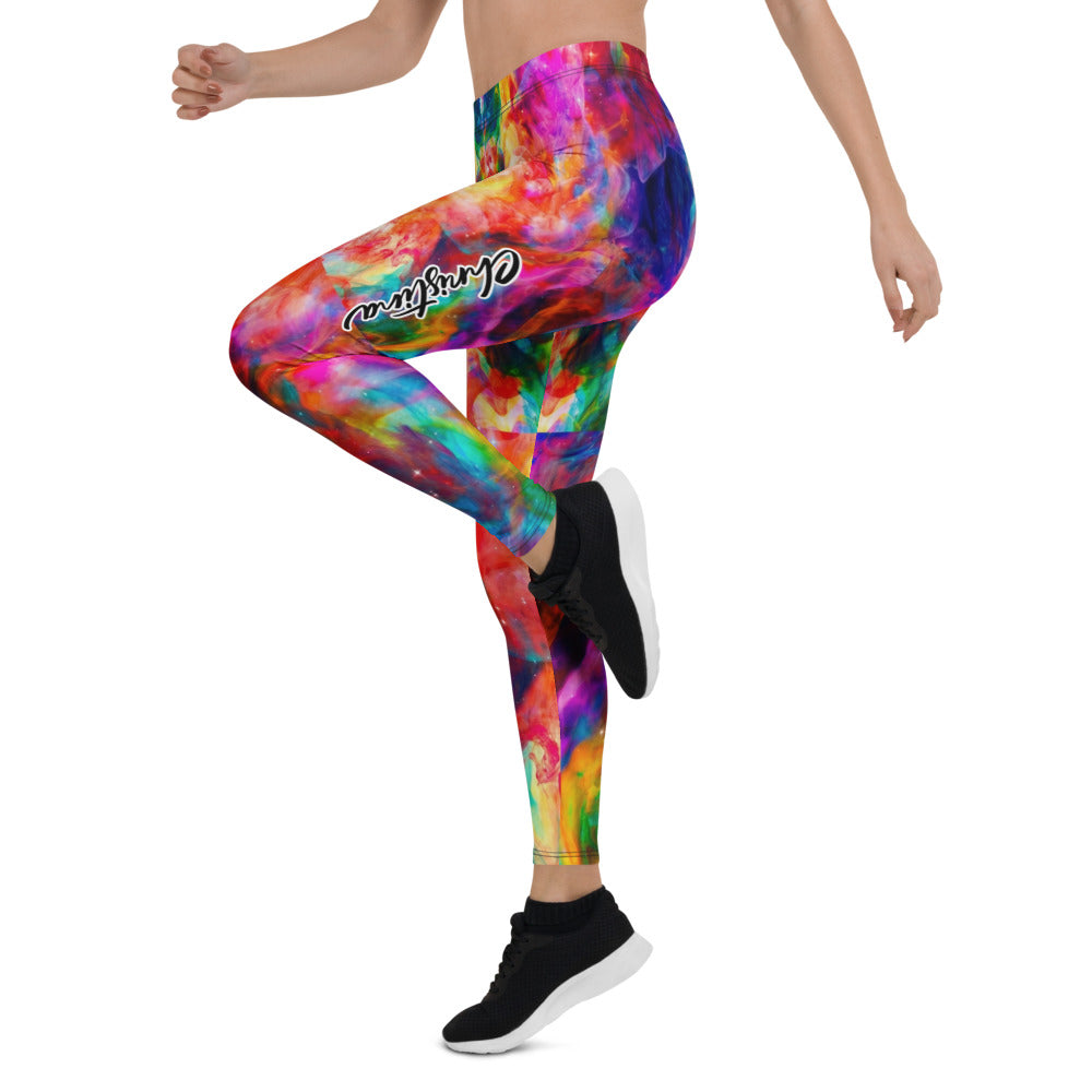 Personalisierte Damen Sportleggings Bunt Abstrakt Yoga Fitness Leggings Farbwirbel-Muster O767