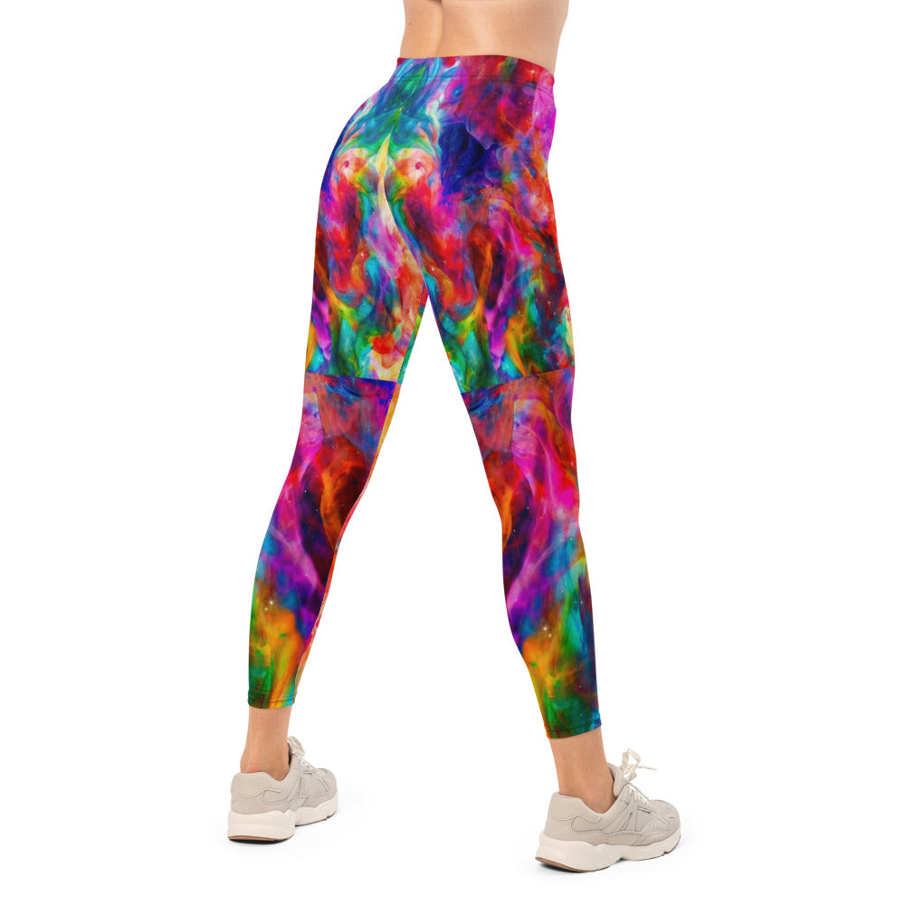 Personalisierte Damen Sportleggings Bunt Abstrakt Yoga Fitness Leggings Farbwirbel-Muster O767